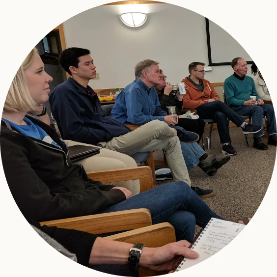 Participants listening during a congregation workshop.